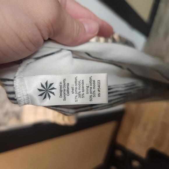 Athleta Comeback Striped Midi Dress Pima Cotton/Modal/Spandex size Large - Picture 6 of 9